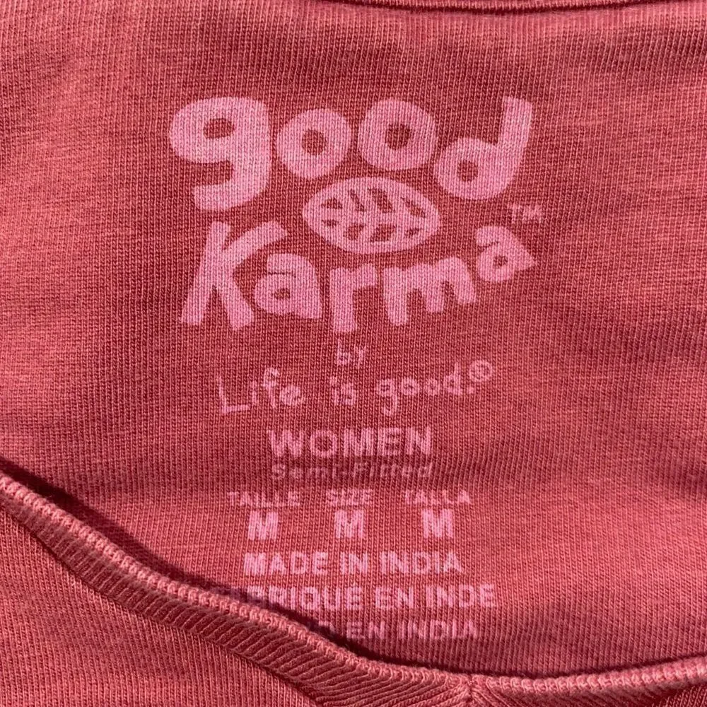 Good Karma Life Is Good Long Sleeve Tee Size M - Picture 3 of 4